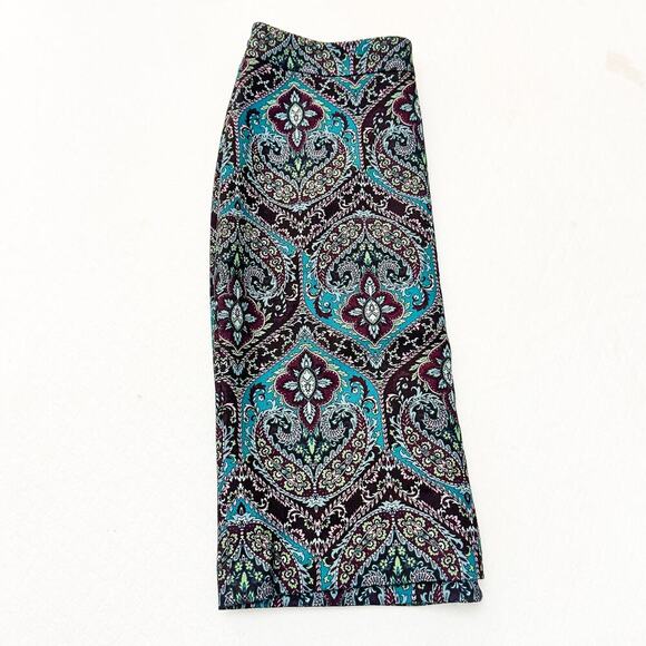 Talbots Paisley Printed Cotton Pencil Straight Patterned Skirt Size 8 - Picture 2 of 5